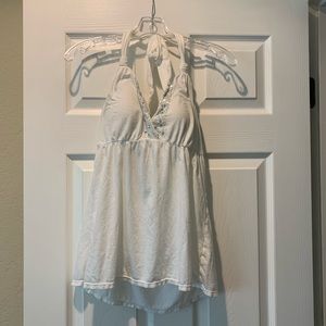 White halter bra top